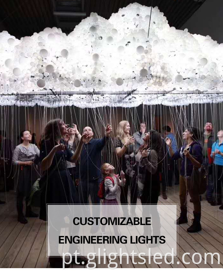 Projeto de design de shopping moderno grande lustre de plástico de balão luz pendente